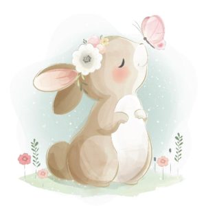 Little Bunny With A Butterfly-image