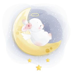 Baby Bunny Sleeping on Moon-image